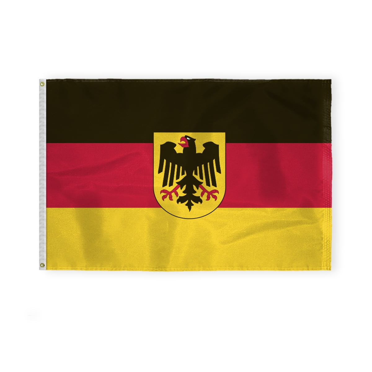 AGAS German State Ensign 4x6 ft Printed Single Sided on 200D Nylon Double Stitched Canvas Header Brass Grommets Fade Resistant & Vivid Colors Can be Hung on Flagpole Outside or Indoors on a Wall