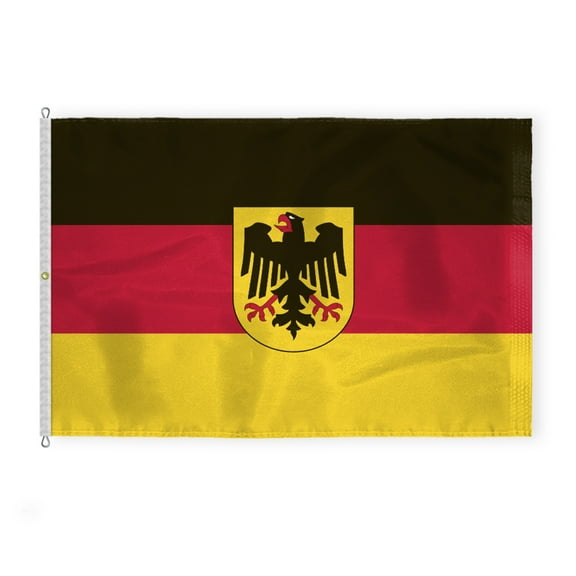 AGAS German State Ensign 8x12 ft Printed Single Sided on 200D Nylon Double Stitched Canvas Header Rope Thimble & 1 Brass Grommet Fade Resistant & Vivid Colors Big German Flag