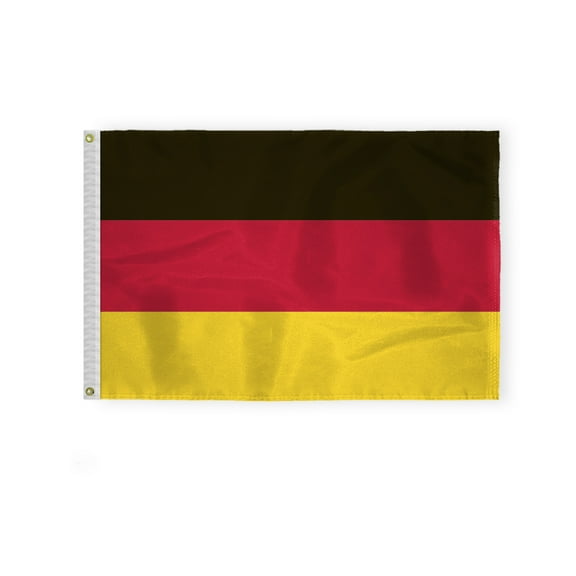AGAS Germany Flag 2x3 ft Printed Single Sided on 200D Nylon Stitched Edges Canvas Header Brass Grommets Fade Resistant & Vivid Colors Tough German Flag
