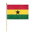 thumbnail image 1 of AGAS Ghana Flag 12x18 inch - 24" Wood Pole 100% Polyester Double Stitched Ghananian National Mini Handheld Flag, 1 of 1