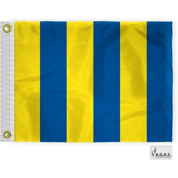 AGAS Golf Code G Marine Signal 1x1.25 Ft Flag - Printed 200D Nylon - Canvas Header - Brass Grommets - Colorfast & Stitched Edges - Nautical Boat Flag - Naval Code Signal Flag.