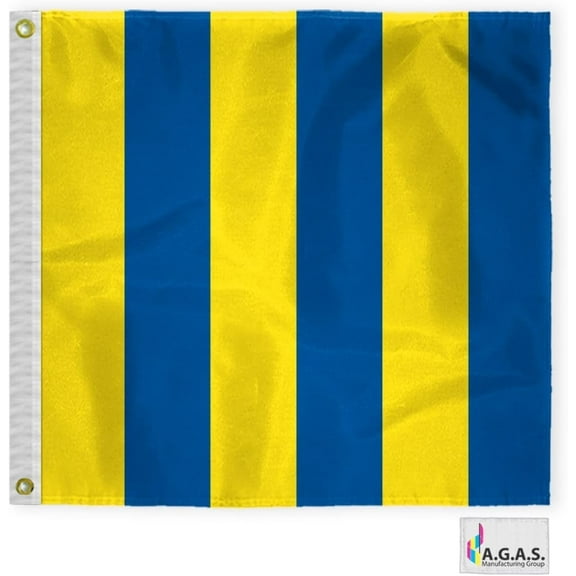 AGAS Golf Code G Marine Signal Flag - Printed 200D Nylon - Canvas Header - Brass Grommets - Colorfast & Stitched Edges - Nautical Boat Flag - Naval Code Signal Flag.