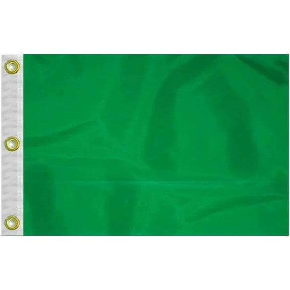 AGAS Green Golf Flags Mini with Grommets 14x20 inch - 200D Nylon - Double Sewn Edges - Golf Flags with Canvas Heading and 3 Brass Grommets - Practice Pin Flags - Putting Green Flags