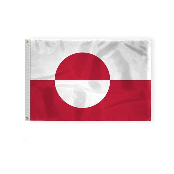 AGAS Greenland Flag 2x3 ft Outdoor 200D Nylon Double Stitched Hem Rust Proof Brass Grommets Canvas Header Denmark Greenlander National Flag