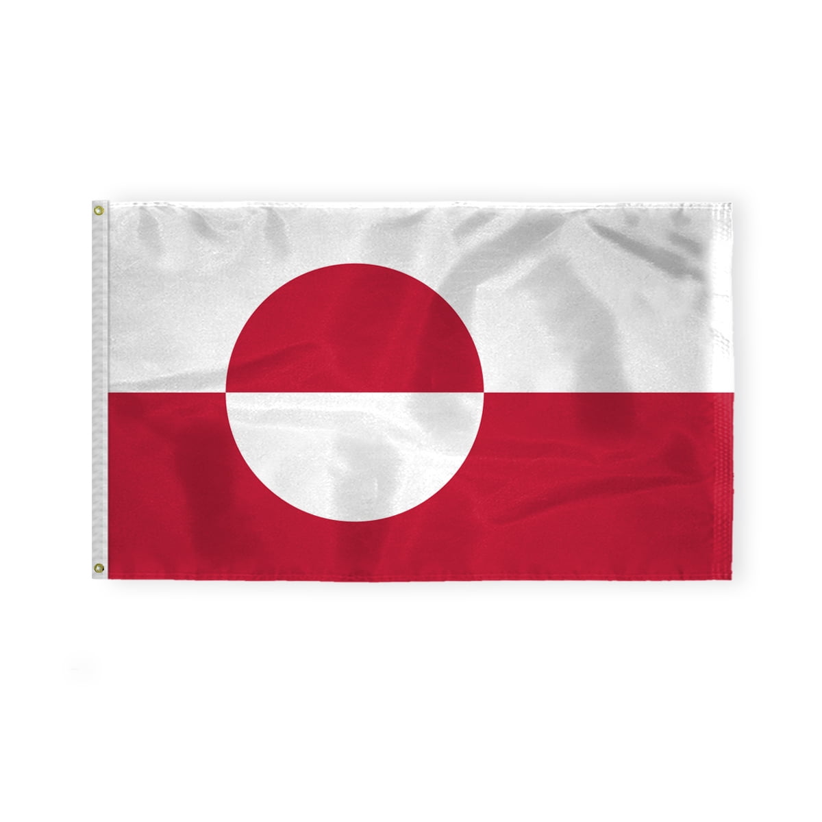 AGAS Greenland Flag 3x5 ft 200D Nylon Fabric Double Stitched Canvas Header Brass Grommets Fade Resistant & Vivid Colors Can be Hung on Flagpole Outside or Indoors on a Wall