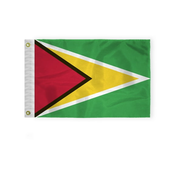 AGAS Guyana Nautical Flag 12x18 inch Mini Guyanese National Flag Outdoor 200D Nylon Double Stitched Hem Rust Proof Brass Grommets Canvas Header Guyanese National Boat Flag