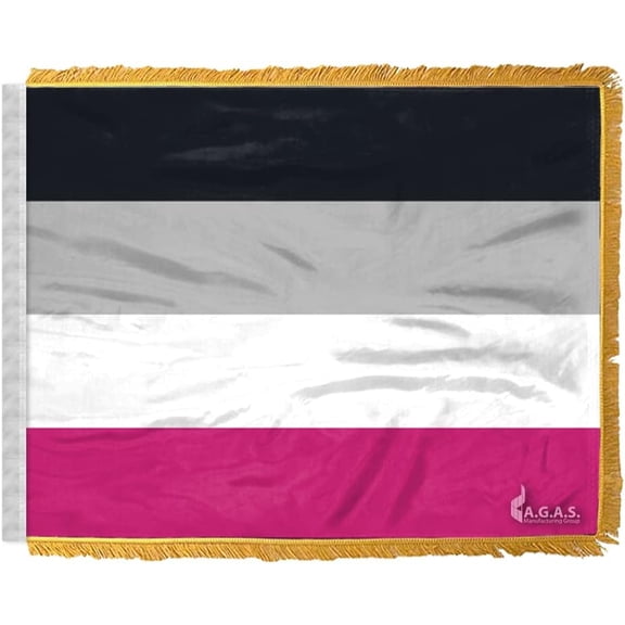 AGAS Gynephilia Pride Antenna Aerial Flag For Cars with Gold Fringe 4x6 inch - Wrap Knitted Polyester Stitched Edges - Plastic Mounting Clip - Gold Fringed Gynephilia Pride Flag for Automobiles