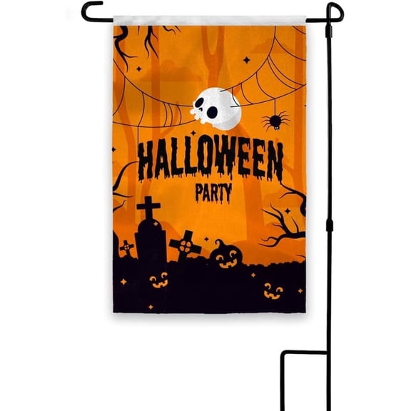 AGAS Halloween Ghost Garden Flag 12x18 Inch Double Sided Skull Outdoor Fall Yard House Decor.