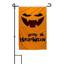 AGAS Happy Halloween Garden Flag - Yellow Background Pumpkin - Double Sided 12x18 Inch Trick or Treaters Yard Flag - Halloween Outdoor Decoration