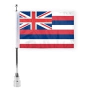 AGAS Hawaii State Motorcycle Flag 6x9 inch - Double-Layered Printed 3-Ply Durable Knitted Polyester - 0.75 inch Sleeve - Fits on 3/8" Mount Pole (Not Included)