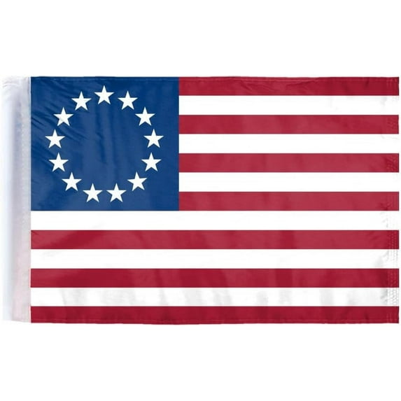 AGAS Historical Betsy Ross Motorcycle Flag 6x9 inch Double Sided Printed Wrap Knitted Polyester Double Stitched Hem - 1777 American Flag