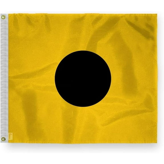 AGAS India Code I Marine Signal Flag - Printed 200D Nylon - Canvas Header - Brass Grommets - Colorfast & Stitched Edges - Nautical Boat Flag - Naval Code Signal Flag.