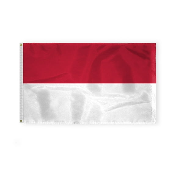 AGAS Indonesia National Flag 3x5 ft 200D Nylon Fabric Double Stitched Canvas Header Brass Grommets Fade Resistant & Vivid Colors Can be Hung on Flagpole Outside or Indoors on a Wall