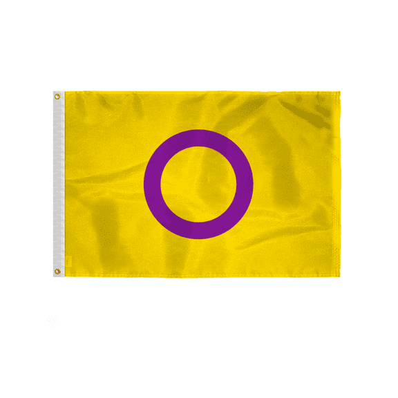 AGAS Intersex Flag 2x3 Ft - Printed 200D Nylon - Brass Grommets - Fade Proof Sharp Colors - Right To Be Who And How We Want To Be Flag