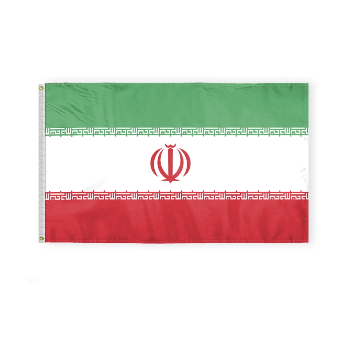AGAS Iranian Flag 3x5 ft Polyester Fabric Double Stitched Polyester Fabric Header Metal Grommets Fade Resistant & Vivid Colors Indoor Iranian Flag