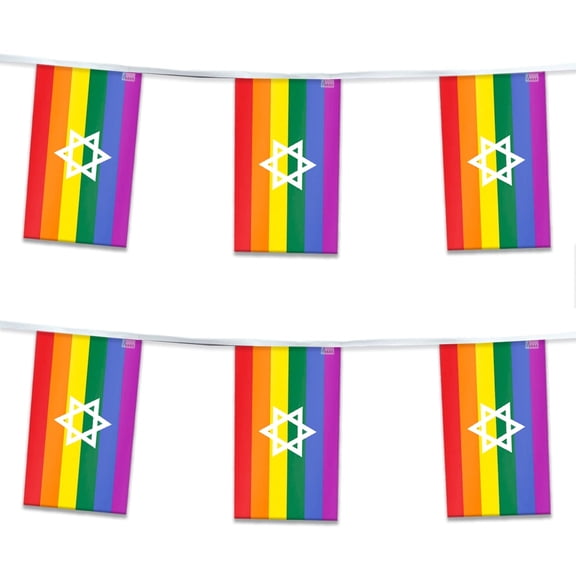 AGAS Israel Rainbow Streamers for Party 60 Ft long - 5 Mil Plastic - Israel Pride Decorations Gay Pride Party Decoration with String