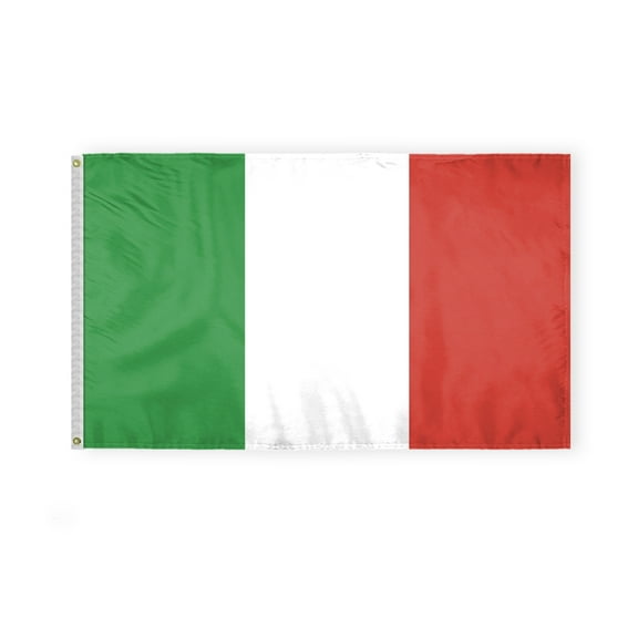 AGAS Italy Flag 3x5 ft Double Stitched Hem 100% Polyester Metal Grommets Indoor Italian National Flag
