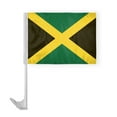 thumbnail image 1 of AGAS Jamaica Car Flag 12x16 inch - Printed Single Sided on Polyester - Stitched Edges - 17 Inch White Plastic Flex Pole - JM Flag Jamaican Flag The Cross Flag., 1 of 1
