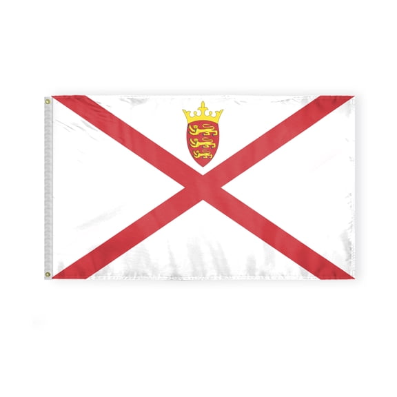 AGAS Jersey Flag 3x5 ft Double Stitched Hem 100% Polyester Metal Grommets Indoor Jersey Channel Islands National Flag