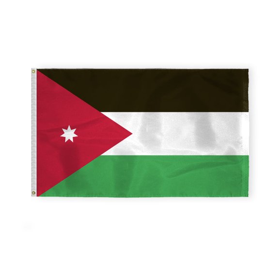 AGAS Jordan Flag 3x5 ft 200D Nylon Fabric Double Stitched Canvas Header Brass Grommets Fade Resistant & Vivid Colors Can be Hung on Flagpole Outside or Indoors on a Wall