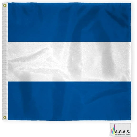 AGAS Juliet Code J Marine Signal Flag - Printed 200D Nylon - Canvas Header - Brass Grommets - Colorfast & Stitched Edges - Nautical Boat Flag - Naval Code Signal Flag.