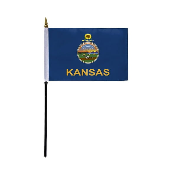 AGAS Kansas State flag on sticks 4x6 Inch