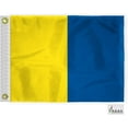 thumbnail image 1 of AGAS Kilo Code K Marine Signal Flag - Printed 200D Nylon - Canvas Header - Brass Grommets - Colorfast & Stitched Edges - Nautical Boat Flag - Naval Code Signal Flag., 1 of 1