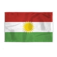 thumbnail image 1 of AGAS Kurdistan Flag 5x8 ft 200D Nylon 6 Needle Lock Stitched Fly Hem Rust Proof Brass Grommets Big Size Curdistan National Flag, 1 of 1