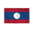 thumbnail image 1 of AGAS Laos Flag 3x5 ft 200D Nylon Fabric Double Stitched Canvas Header Brass Grommets Fade Resistant & Vivid Colors Can be Hung on Flagpole Outside or Indoors on a Wall, 1 of 1