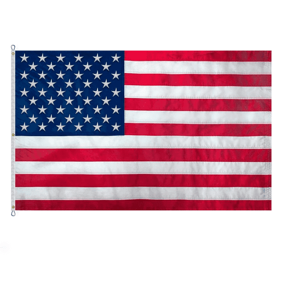 AGAS Large American Flag 20 x 30 Ft - Extra Tough 400D Nylon - Dense Embroidered Stars Sewn Stripes - 3 Brass Grommets Nylon Rope with 2 Stainless Steel Thimbles Canvas Header- Big US Flag XL Outdoor
