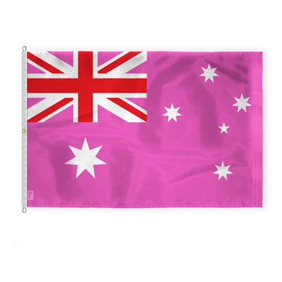 AGAS Large Australia Pink Pride Flag 8x12 Ft - Printed 200D Nylon - Rope Thimble Brass Grommet Stitched Edges Fade Proof Sharp Colors - Large Size Indoor/Outdoor Australia Pink Pride flag