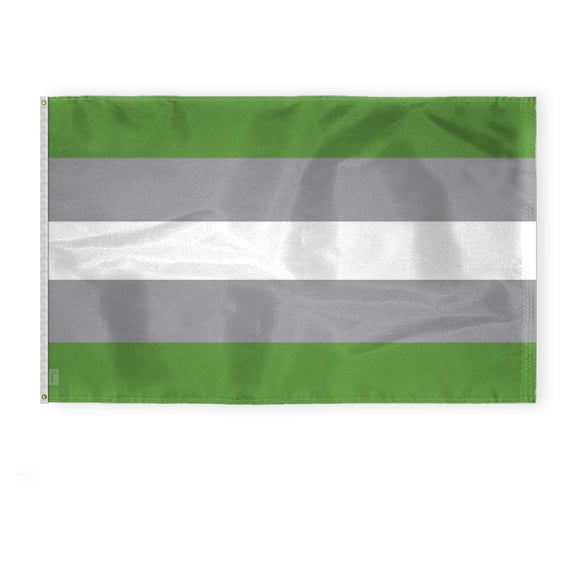 AGAS Large Greyromantic Pride Flag 6x10 Ft - Printed 200D Nylon - Brass Grommets Stitched Edges - Greyromantic Pride Banner for Indoor/Outdoor