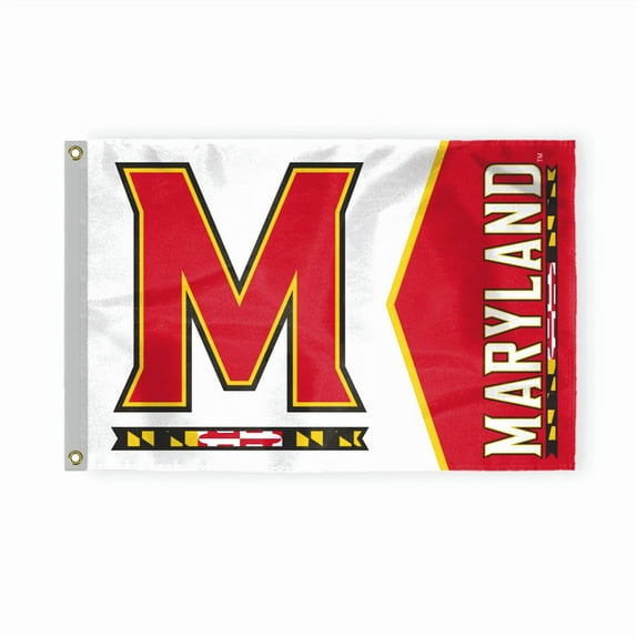 AGAS Large Maryland UMD University Terrapins 4 x 6 Feet Flag Printed 200D Nylon with Brass Grommets 4 x 6 ft Stadium Flag