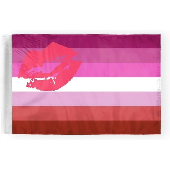 AGAS Lipstick Lesbian Pride Motorcycle Flag 6x9 inch - Double-Layered Printed 2-Ply Durable Knitted Polyester - 0.75 inch Sleeve Reinforced Corner Stitch - Fits on 3/8" Mount Pole