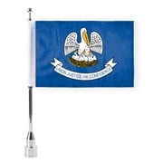 AGAS Louisiana State Motorcycle Flag 6x9 inch - Double-Layered Printed 3-Ply Durable Knitted Polyester - 0.75 inch Sleeve - Fits on 3/8" Mount Pole (Not Included)