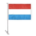 thumbnail image 1 of AGAS Luxembourg Car Flag Premium 10.5x15 inch Printed Double Sided on Super Knit Polyester Double Stitched 19 Inch White Plastic Unbreakable Stiff Pole Luxembourger National Car Flag, 1 of 1