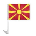 thumbnail image 1 of AGAS Macedonia Car Flag 12x16 inch Polyester Fabric Double Stitched 17 Inch White Plastic Flexible Pole High Visibility Macedonian National Car Flag, 1 of 1
