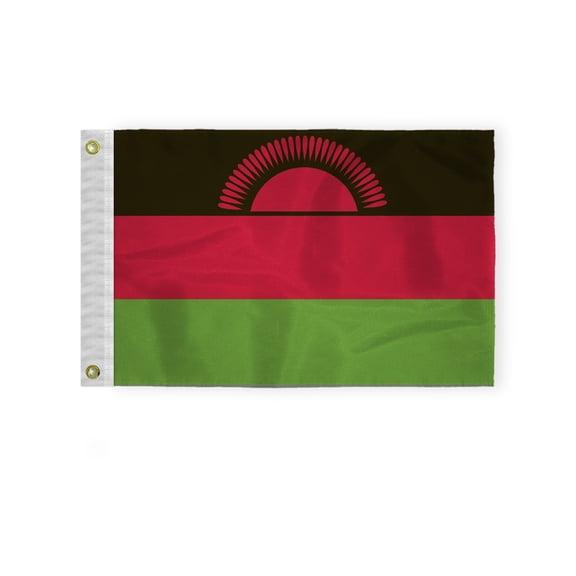 AGAS Malawi Nautical Flag 12x18 inch Mini Malwaian Africa Republic National Flag 200D Nylon Malwaian Africa Republic National Boat Flag