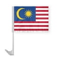 thumbnail image 1 of AGAS Malaysia Car Flag 12x16 inch Polyester Fabric Double Stitched 17 Inch White Plastic Flexible Pole High Visibility Malaysian National Car Flag, 1 of 1