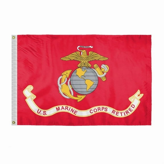 AGAS Marine Corps Retired 12x18 inch Nylon Flag