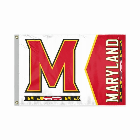 AGAS Maryland UMD Terrapins Boat Mini Flag 12x18 Inch Single-Reverse Printed Polyester with Brass Grommets - Terrapins Nautical Flag