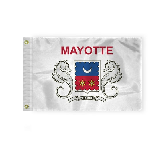 AGAS Mayotte Nautical Flag 12x18 inch Mini French Region of Mayotte National Flag 200D Nylon Double Stitched Hem French Region of Mayotte National Boat Flag