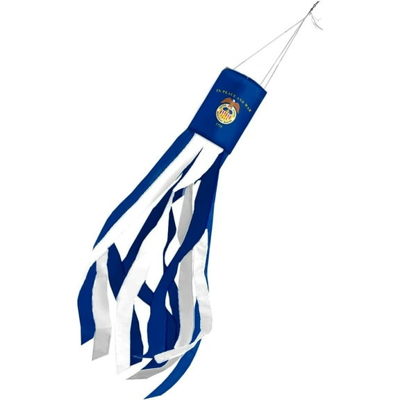 AGAS Merchant Marine 60 inch Windsock Printed Single Sided on Outdoor Heavy Duty Nylon US Military Service Hanging Decoration Windsocks for Yard US Military Yard Décor - Clip for Hanging.