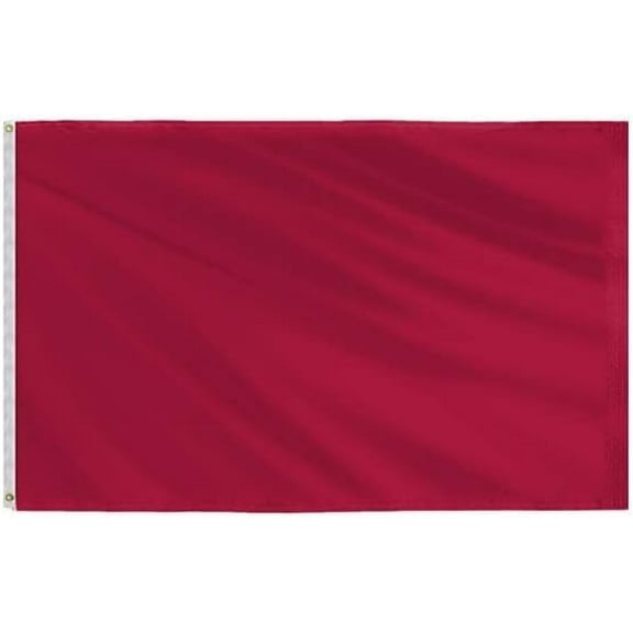 AGAS Mfg 5x8 FT Nylon Blank Flag (Burgundy)- Vivid colors for decoration or advertising with canvas header and two grommets