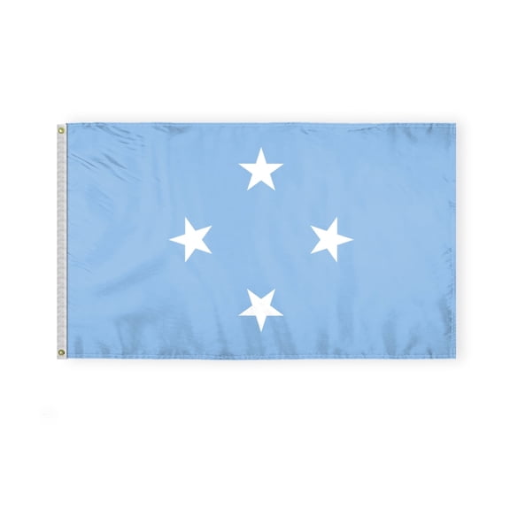 AGAS Micronesia Flag 3x5 ft Double Stitched Hem 100% Polyester Metal Grommets Indoor Micronesian National Flag
