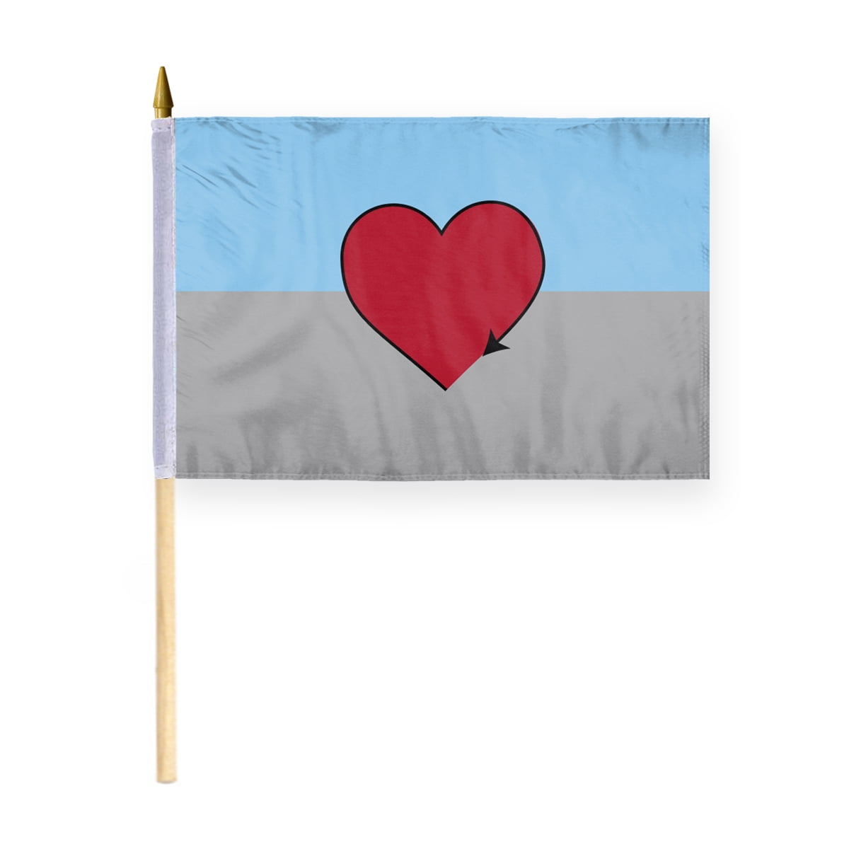 Wyoming State Stick Flag - 12x18 Inch Polyester With 24 Inch Wood Pole & Gold Spear Top - Desk Or Handheld Flag