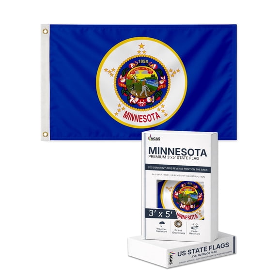 A.G.A.S Manufacturing Group Store 3 x 5 Polyester Minnesota State Outdoor Flag