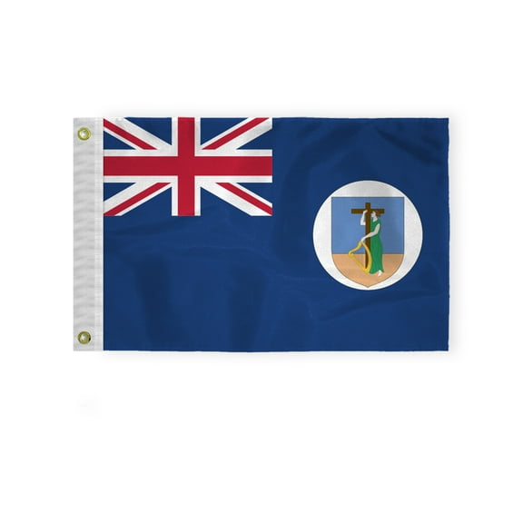 AGAS Montserrat Nautical Flag 12x18 inch Mini British Carribean Montserrat National Flag 200D Nylon British Carribean Montserrat National Boat Flag