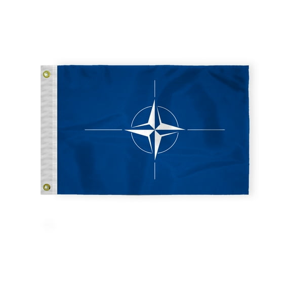 AGAS NATO North Atlantic Treaty Organization Atlantic Alliance Courtesy Flag 12x18 inch Flag Nylon NATO Boat Flag NATO Nautical Flag
