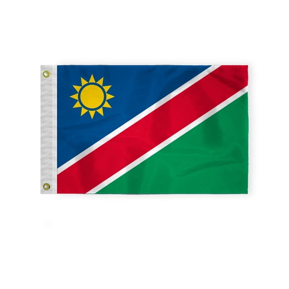 AGAS Namibia Courtesy Flag 12x18 inch Mini Namibia Flag Heavywweight Nylon Double Stitched Brass Grommets Fade Resistant & Vivid Color Namibia Boat Flag Namibian Nautical Flag